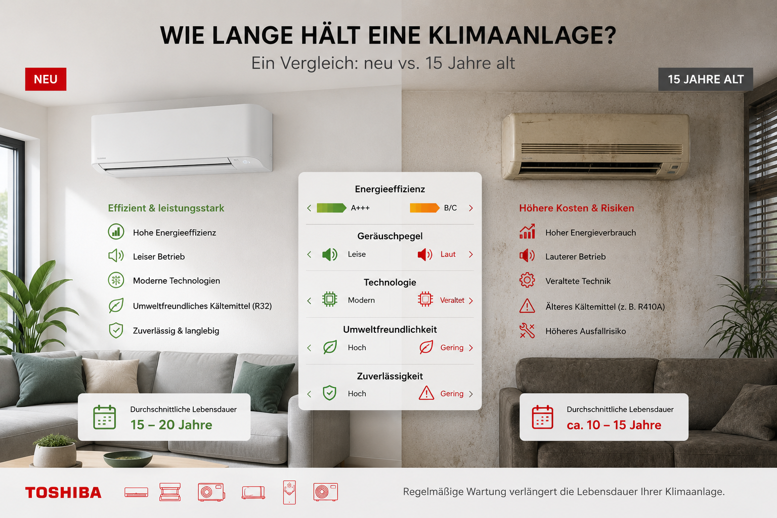 Alt gegen Neu. Wie lange hält eine Klimaanlage